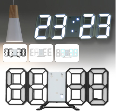 นาฬิกาตั้งโต๊ะ ดิจิตอล มีฟังค์ชั่นในการตั้งเวลาปลุกหรือเลื่อนการปลุกได้ วัดอุณหภูมิได้ สามารถปรับความสว่าง auto LED 3D แฟชั่น
