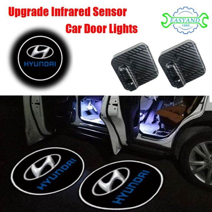 2pcs Wireless Car Door Projector Light for Hyundai Logo Welcome Light ...