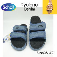 Scholl Cyclone Denim  ?เก็บโค๊ดลดเหลือ 952 บาท?รองเท้าแตะscholl รองเท้าแตะหญิง รองเท้าแตะชาย มี 2 สี ไซส์ 3-9