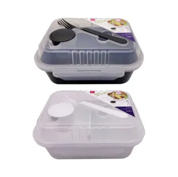 Daiso Lunch box 2-tier Dome Shape with Sauce Container