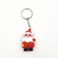 Santa Claus เด็ก Keychain Lady จี้การ์ตูนสร้างสรรค์คริสต์มาสต้นไม้ PVC พวงกุญแจจี้ยางจี้ประดับของขวัญขนาดเล็กแฟชั่นอุปกรณ์เสริม