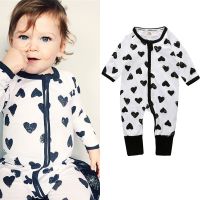 Cute Baby Clothing Baby Girls Boys LoveDinosaur Animal Print Romper Zipper Long Sleeve Newborn Infant Toddler Sleepsuit 0-24 Months