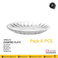 **โปรดอ่าน** จานแก้ว DIAMOND PLATE 9 นิ้ว Pack 6 Ocean 6P00172