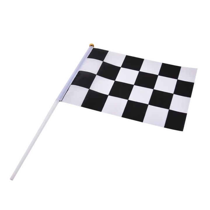 TWCEJE168 1421cm Black And White Square Sport Events Car Racing Cheer ...