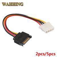 2pcs/5pcs 15Pin SATA Male to Molex IDE 4 Pin Female Cable Adapter SATA Extension Power Cable HY985