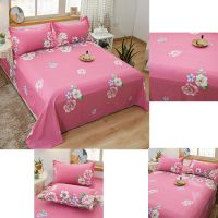 【hot】♛▽◑ Cotton Sheets Single/Queen/King Size Bed Count King Set Pillowcase Soft Breathable 3-Piece