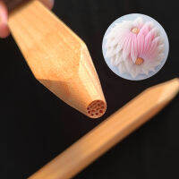 Wagashi เครื่องมือดอกเบญจมาศแท่งสามเหลี่ยมหัวใจสำหรับฝึกซ้อมและตัดหนังดอกเบญจมาศแม่พิมพ์รูปหัวใจลายนูนและที่ตักแตงโม