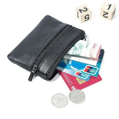 Black Men Coin Purse Men Small Bag Wallet Change Purses Zipper Money Bags Children Mini Wallets Leather Key Holder Cases