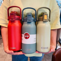 Keepwarm 1.3L/1.7L หม้อสแตนเลสสำหรับเด็ก,หม้อต้มสแตนเลสขนาดใหญ่จุของได้มากพร้อมถ้วยใส่น้ำพกพาฟางสำหรับกีฬากลางแจ้ง