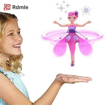 RDMLE tiktok Flying Fairy Girls Toy Magical Wing Infrared Induction Control Child Toy Flying Princess Doll with Remote Control