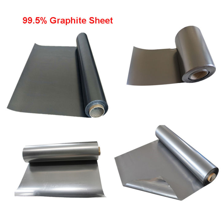 5pcs-99-5-graphite-flexible-foil-gasket-sheet-thickness-0-3-0-4-0-5-0-8-1mm