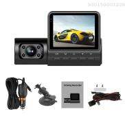 Aumotop 3 máy ảnh Dash Cam 2in rõ ràng gương chiếu hậu xe Video Xe Máy