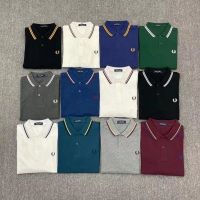 Fredperry คลาสสิกปกเข้ารูปของผู้ชาย,M3600ปักลายระบายอากาศผ้าฝ้ายแขนสั้นบางเสื้อโปโลหูข้าวสาลี