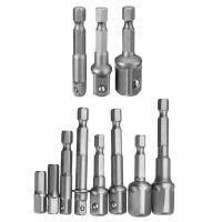 Chrome Vanadium Steel Socket Adapter Hex Shank to Square Head Extension Drill Bits Hex Bar Set Power Tools