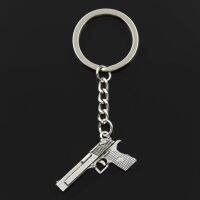 【DT】Fashion Gun Browning Pistol 45x20mm Pendant 30mm Key Ring Chain Bronze Silver Color Men Car Gift Souvenirs Keychain Dropshipping hot