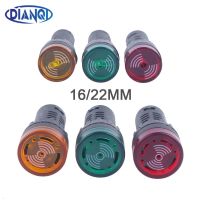 1pc AD16-22SM 16mm 22mm Panel Diameter 12V 24V 110V 220V Flash Signal Light Red LED Active Buzzer Beep Alarm Indicator Green Red