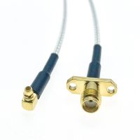 RG316 MMCX MALE Right Angle to SMA Female Flange Panel Mount 50 Ohm RF Coax Extension Cable Pigtail Coaxial