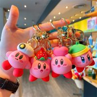 Cartoon Waddle Dee Doo Game Sweet Pink Kirby Anime Pendant Kabi Keychian Children Birthday Gifts Women Car Bag Key Chian Girls