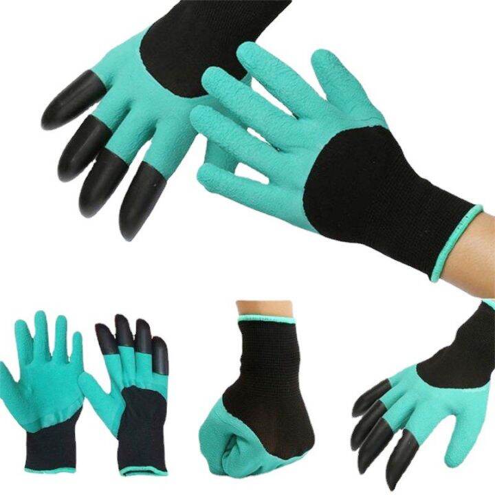 4-8-hand-claw-digging-rubber-gloves-gardening-planting-durable-labor-protection-weeding