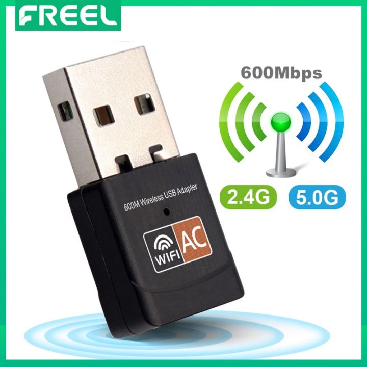 Adaptor USB WiFi 600Mbps 2.4GHz 5GHz Dual Band Antena Wi-Fi 802.11b/n/g ...