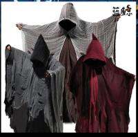 Death Cape ฮาโลวีนคอสเพลย์ยุคกลาง Unisex Ghost Dementors Evil Wizzard เสื้อคลุม Gothic สยองขวัญ Zombie Tattered Hooded Capes