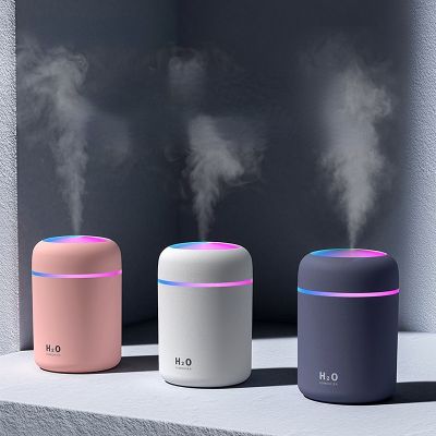 【DT】  hot300ML Mini Air Humidifer Aroma Essential Oil Diffuser with LED Lamp Aromatherapy Humidifiers for Car Home USB Mist Maker