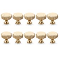 10 Pack Cabinet Knobs Round Champagne Bronze Cabinet Knobs Kitchen Cabinet Pulls Knurled Cabinet Pull for Drawer Dresser, Cupboard and Wardrobe