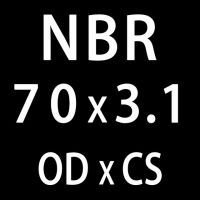 แหวนรองซีลโอริงปะเก็นโอริง10ชิ้น/ล็อต Od51/54/55/56/57/58/60/65/68/70มม. แหวนยางไนไตรล์ Cs3.1Mm (Od70Mm)