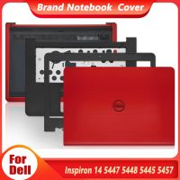 ใหม่ต้นฉบับสำหรับ Inspiron 14 5447 5448 5445 5457ปกหลัง LCD/ฝาปิดโน้ตบุค/ที่วางแขน/เคสด้านล่าง5448 5447สีแดงไม่สัมผัส