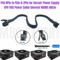 Corsair kabel Net lengan daya GPU PSU 8Pin ke PCIe 8Pin 6 2Pin untuk AX760i AX860i AX1200i AX1500i catu daya Modular 60CM