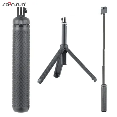 SOONSUN 3in1 Tripod Stand Extendable Monopod Pole Hand Grip Selfie Stick for GoPro Hero 10 9 8 7 6 5 4 SJCAM OSMO Action Camera