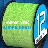 X12 YGK จากญี่ปุ่นยาว1000เมตรวัสดุเอ็นตกปลาถักสีเขียวสาย PE ชนิดจมความยาว14LB-80LB