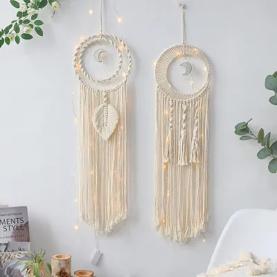 Kids Room Ornament Wedding Hanging Decoration Boho Room Decoration Handmade Wind Chimes Moon And Sun Dream Catcher