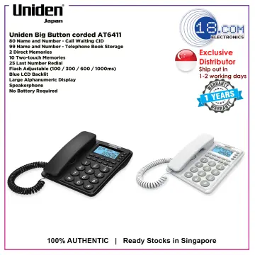 Teléfono Sobremesa Uniden AT6411 Black
