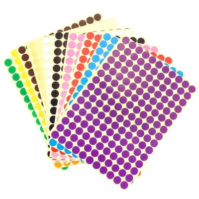 hot！【DT】❏ஐ♠  14 Sheets Assorted Color Removable Coding Label Round Dot Stickers for Scrapbooking Crafts Making Notes Marks Game 2310 Dots