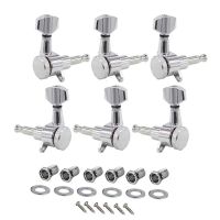 6Pcs 1:18 with Locking String Function Electric Guitar String Knobs Back String Lock Fully Closed Guitar Twist Spindles