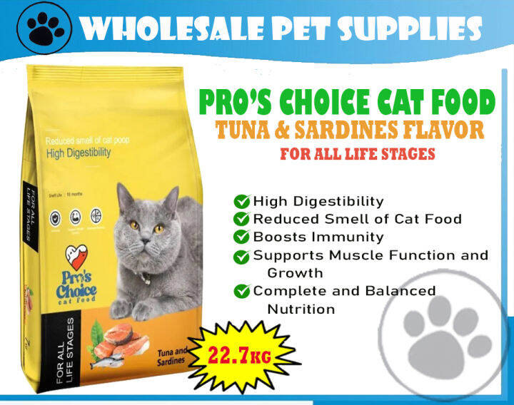 PRO'S CHOICE Cat Food TUNA & SARDINES Flavor 22.7kg Lazada PH