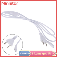 Ministar สายไฟยาว1.8ม. สาย Steker Saklar EU สำหรับหลอด LED T5 T8การเชื่อมต่อสายชาร์จพลังงาน