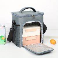 Insulated Lunch Bag: Double-Layer Reusable Large-Capacity Ice Box for Office - Leakproofwith Adjustable Shoulder Strap