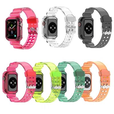 gdfhfj Clear Band Case for Apple Sport Watch Series 6 SE 5 4 3 2 Transparent Silicone Strap for iwatch Strap 40mm 44mm 42mm 38mm