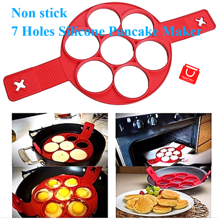 7 Holes Silicone Mold Pancake Maker Nonstick Egg Ring Maker Kitchen  Accessories