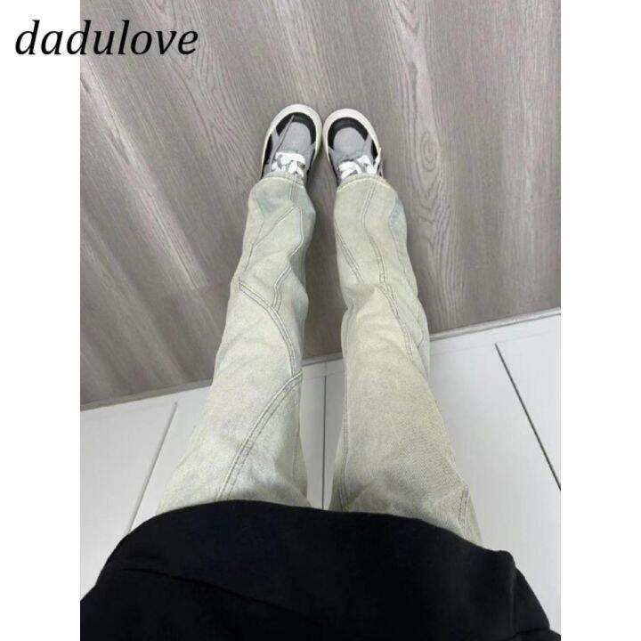 dadulove-new-american-ins-niche-splicing-jeans-womens-high-waist-straight-pants-large-size-casual-trousers