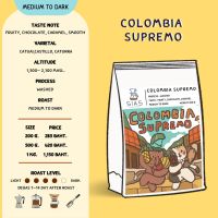 เมล็ดกาแฟคั่ว Colombia Supremo  By Sias Koffee Roaster