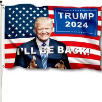 3X5ft Trump Flags 2024 Trump Flag for 2024 President I Will Be Back Donald Flag with Brass Grommets President Donald Trump Flag