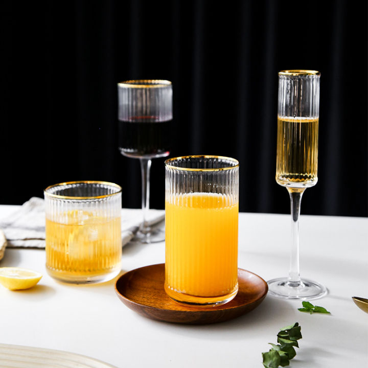 glass-cup-gold-vertical-stripe-shot-glasses-nordic-wine-glass-fruit-juice-drinking-cup-cold-water-folding-cup-shorttall
