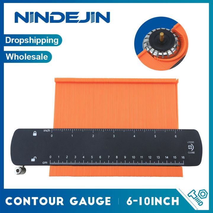 nindejin-อุปกรณ์วัดโครงร่าง6นิ้ว10นิ้ว-เครื่องมือวัดงานไม้แบบไม้บรรทัดปรับรูปร่าง-abs