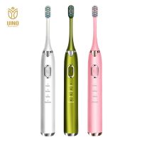 HOKDS Ultrasonic Electric Toothbrush for Adult Timer Brush 4 Mode USB Charger Rechargeable IPX8 Tooth Brushes Replacement Heads Set