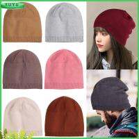 YUYU Unisex ผู้หญิง ฤดูหนาวที่อบอุ่น หมวก Skullies หมวกฮิปฮอป ผ้าขนสัตว์แคชเมียร์ Beanies หมวกถัก