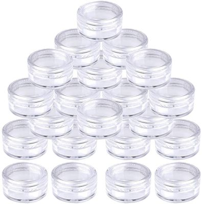 【CW】 10PCS 2g-20g Plastic Jars with Lids Round Sample Containers Pots Glitter Make-Up Storage Bottles