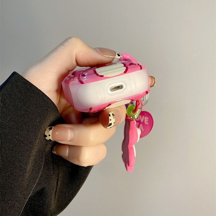 เคสหูฟัง-ลายการ์ตูนหมีน่ารัก-สีชมพู-สําหรับ-airpods-3-2nd-generation